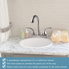 EXCELFU high-arch profile showing 6 inch spout clearance for easier washing