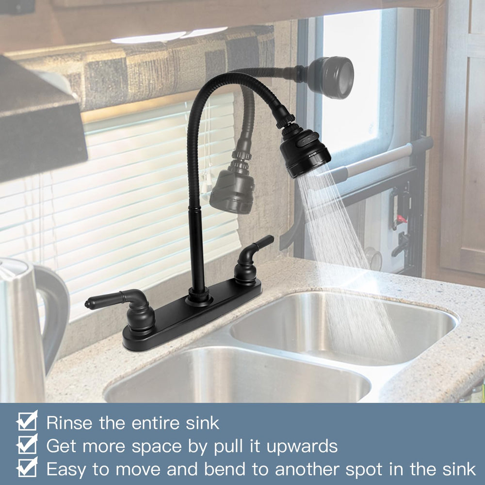 EXCELFU close-up of swivel head for full-sink reach and flexibility