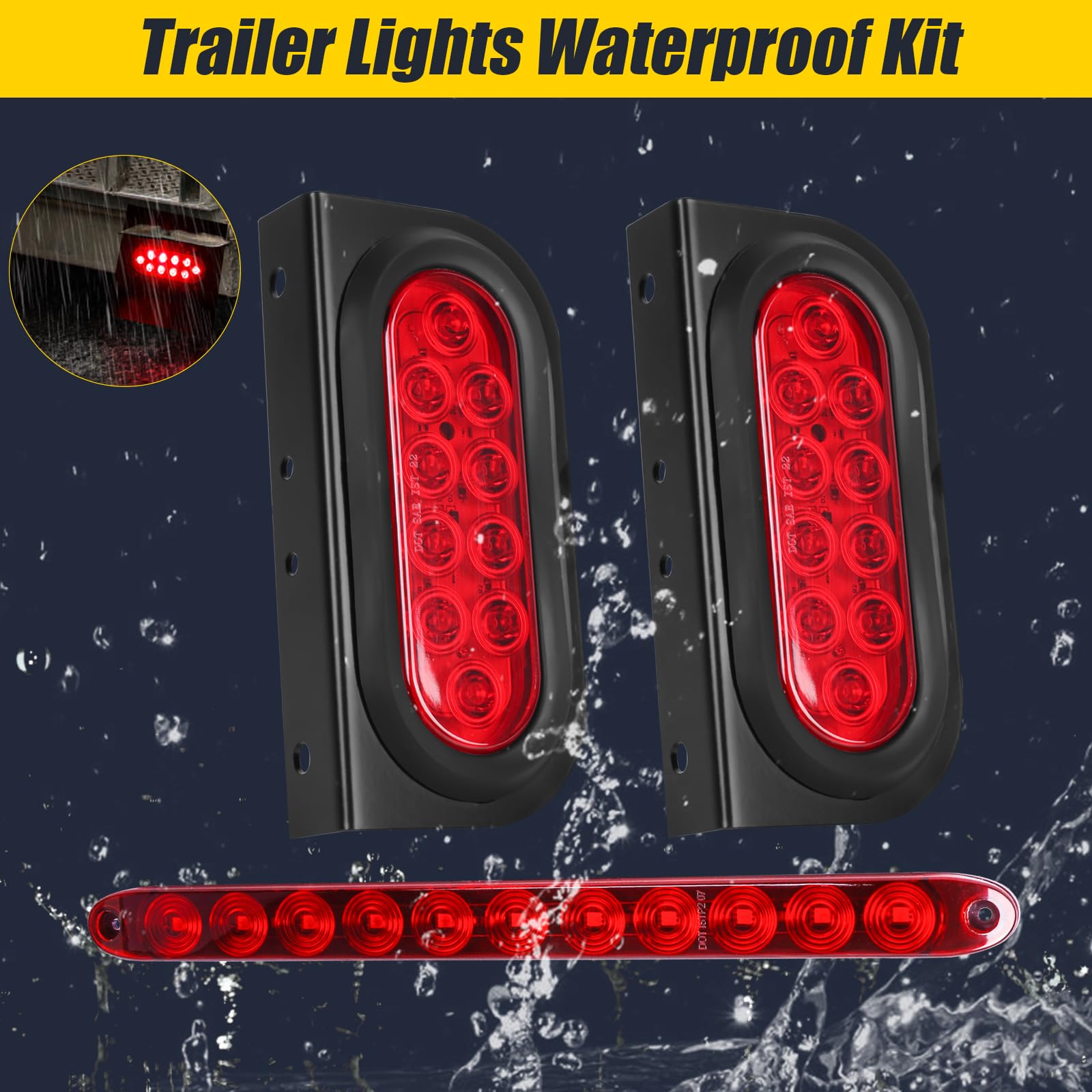 EXERAUO side marker lights and mounting hardware, complete kit convenience