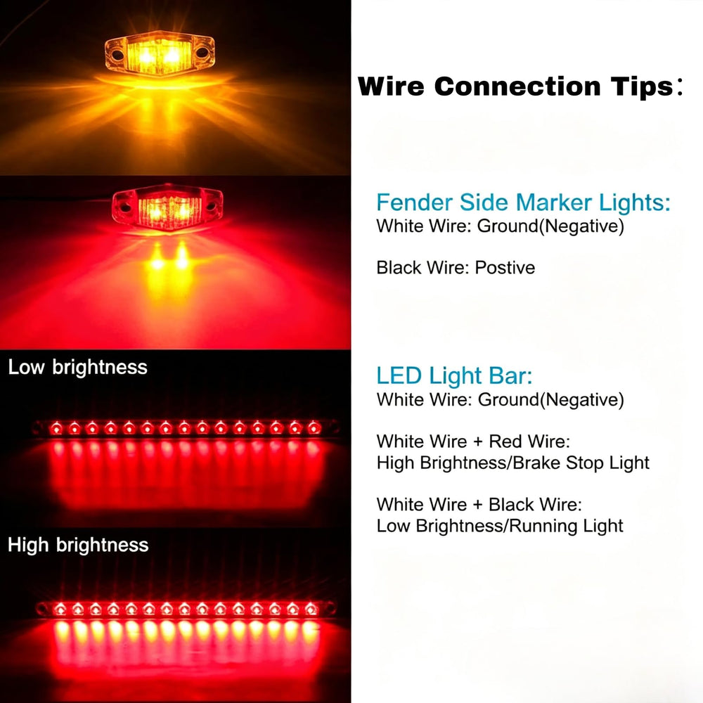 EXERAUO six mini side marker lights array for increased side visibility and safety