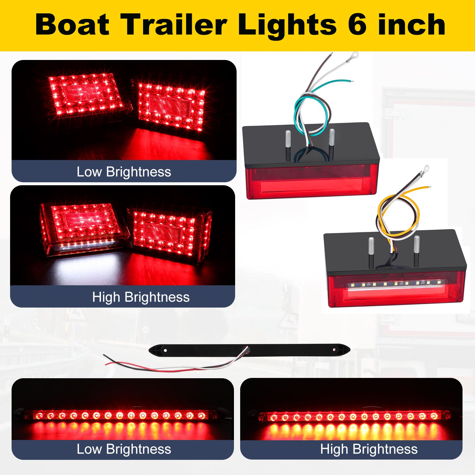 EXERAUO 6 inch light beside ruler showing accurate size and fit for trailer replacement