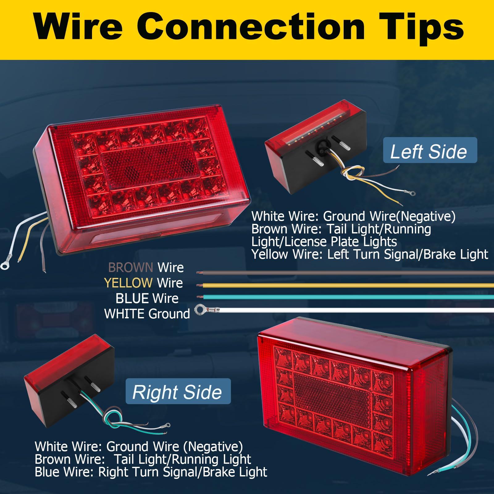 EXERAUO 25ft wiring harness and color-coded cables for easier trailer electrical installation