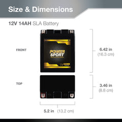 ExpertPower dimensions scale next to ruler illustrating compact 5.20 x 3.46 x 6.42 inch size