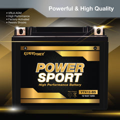 ExpertPower battery beside ruler demonstrating compact dimensions and fitment