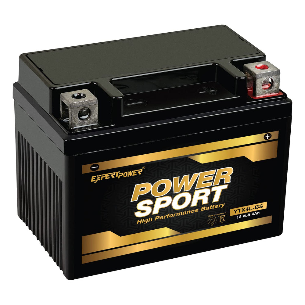 ExpertPower front view showing compact 12V 4Ah battery and label clarity