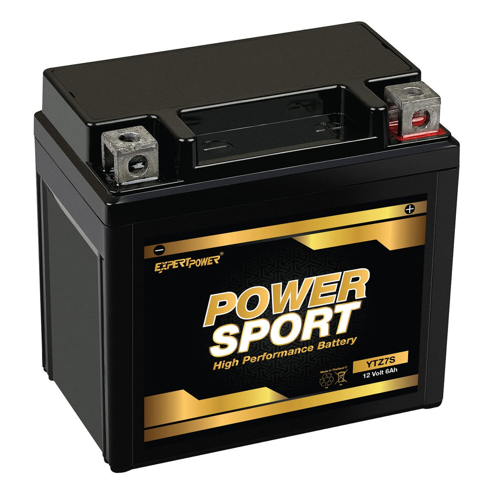ExpertPower battery front view showing compact case and ready-to-install benefit