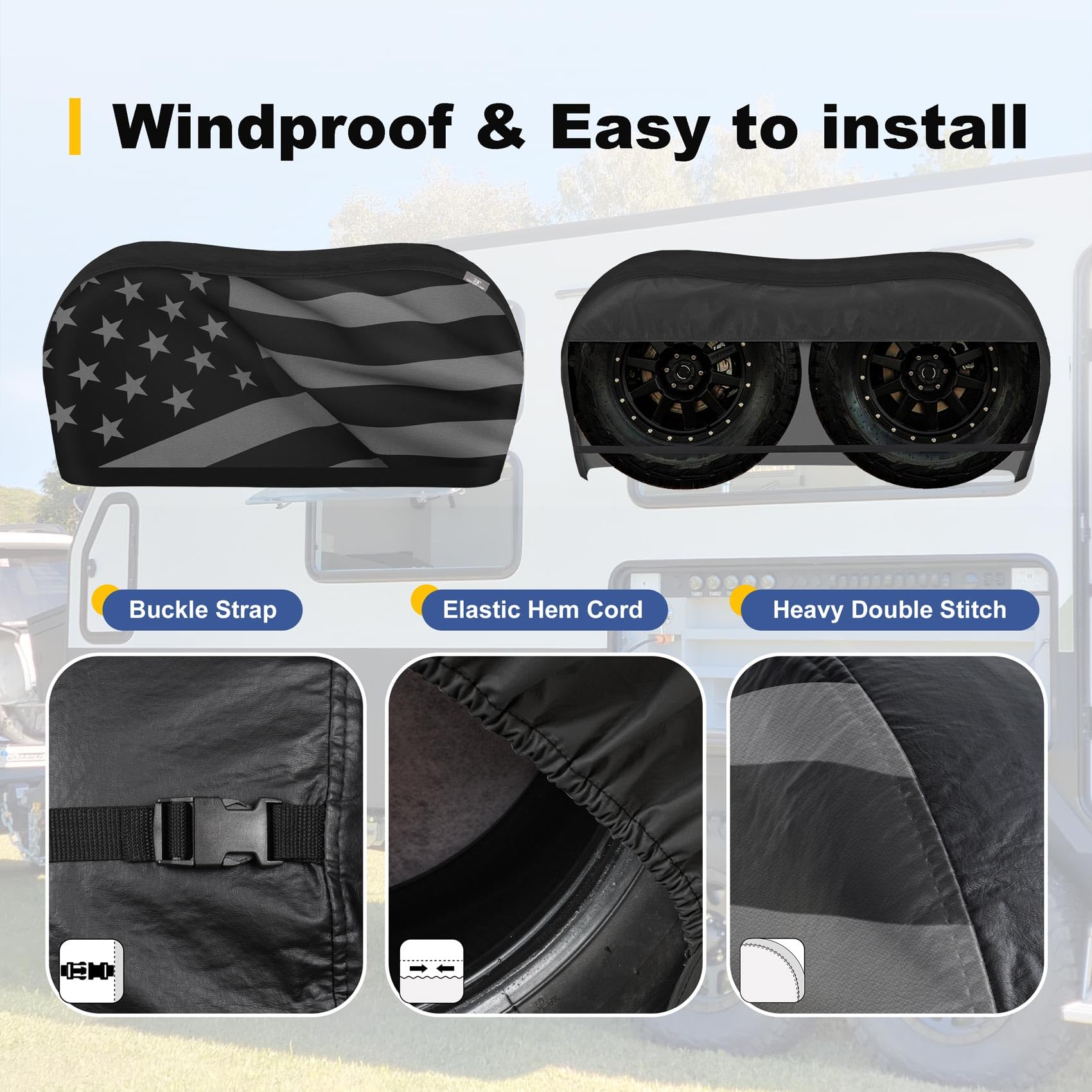 Explore Land buckle and auto-lock cord detail ensuring windproof hold