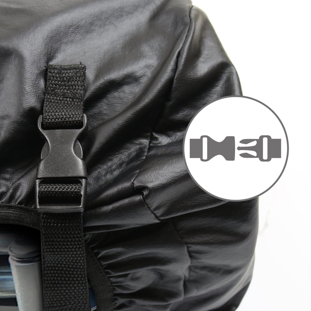 Explore Land quick-clip buckle detail securing cover for stable driving