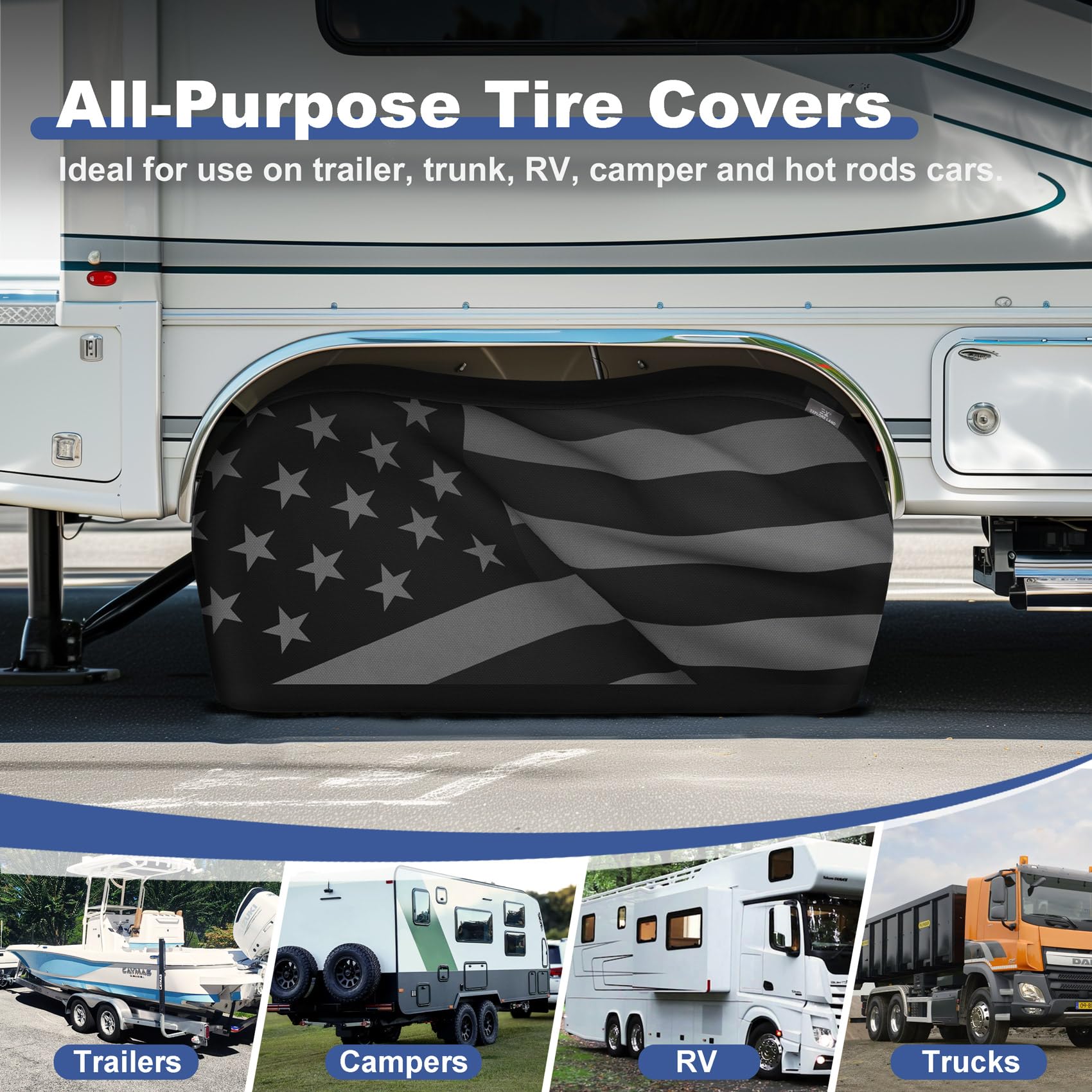 Explore Land installed on a dual-axle trailer showing neat fit and protection