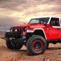 Explore Land cover installed on vehicle winch demonstrating secure protection