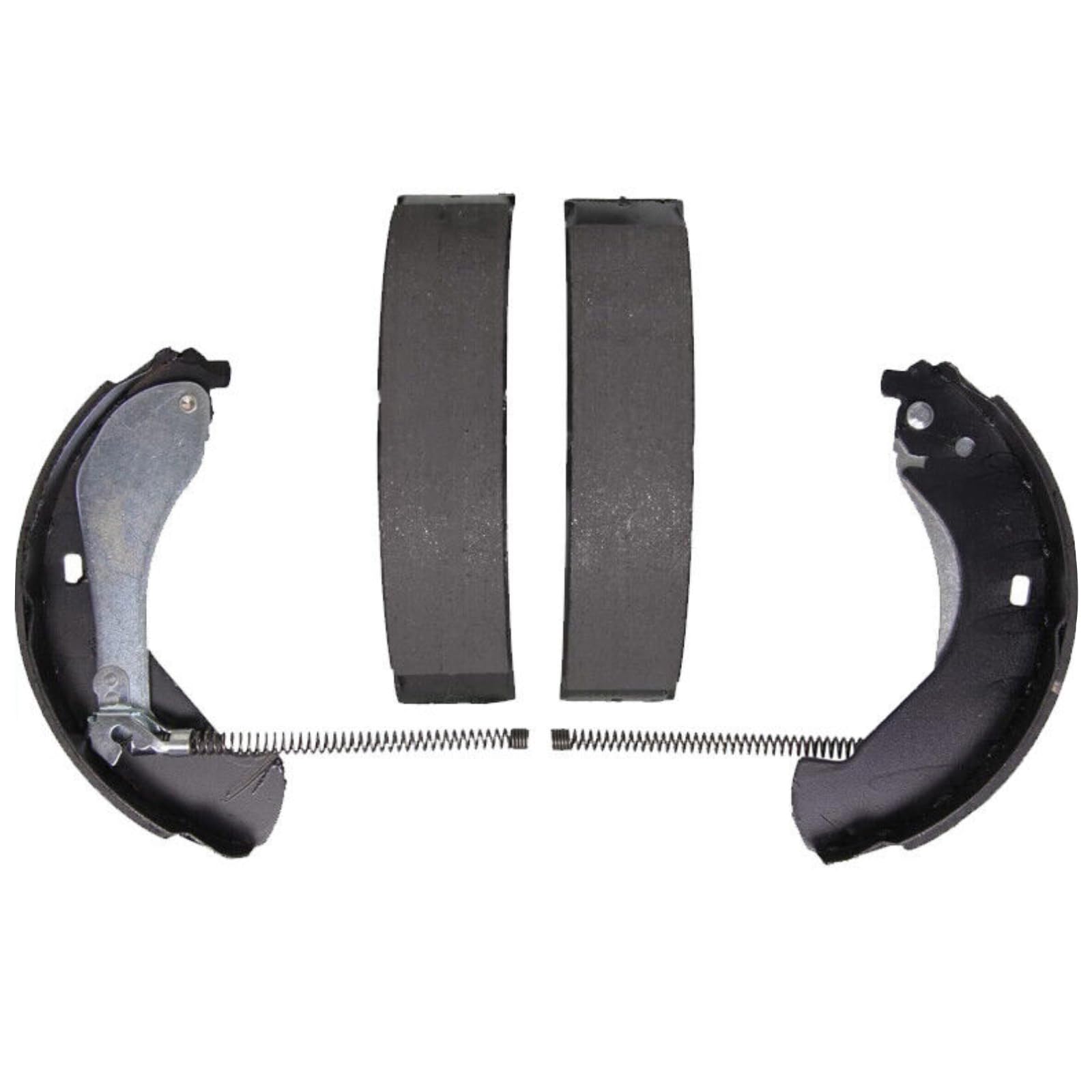 EXPPOWER front view of rear brake shoes showing complete set and fitment benefit