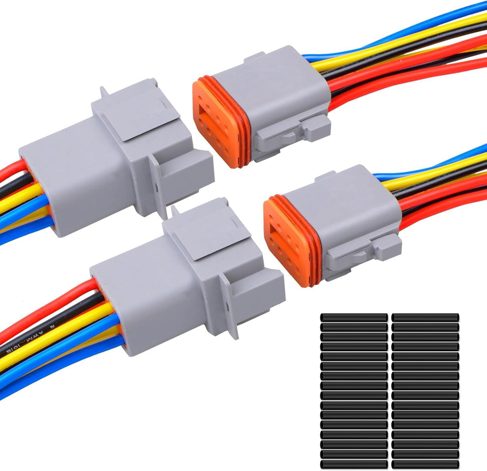 Exqutoo front view of 8-pin DT connector showing secure snap fit and durable housing