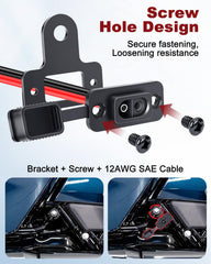 EXTRACTME bracket mounted on a Road Glide showing easy plug-in charging accessibility