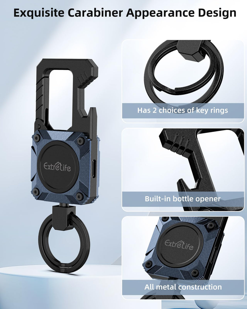 ExtreLife attached to backpack illustrating travel-ready tracking benefit