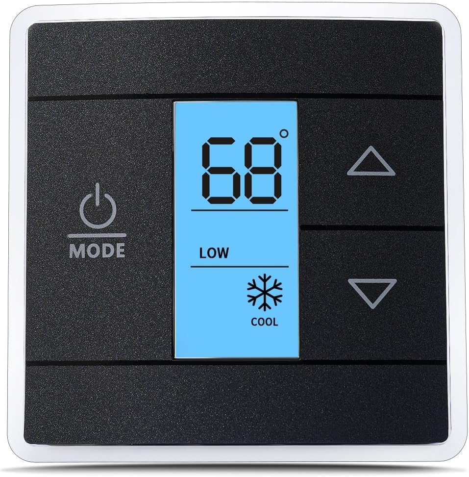 exuberant front view showing clear buttons and readable display, easy control