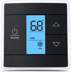 exuberant front view showing clear buttons and readable display, easy control