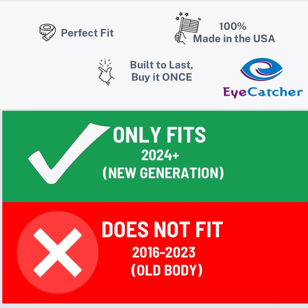 EyeCatcher packaging and letters beside ruler showing size and Made in USA quality