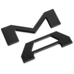 EyeCatcher close-up of satin black letters showing precise fit and UV-stable material benefit