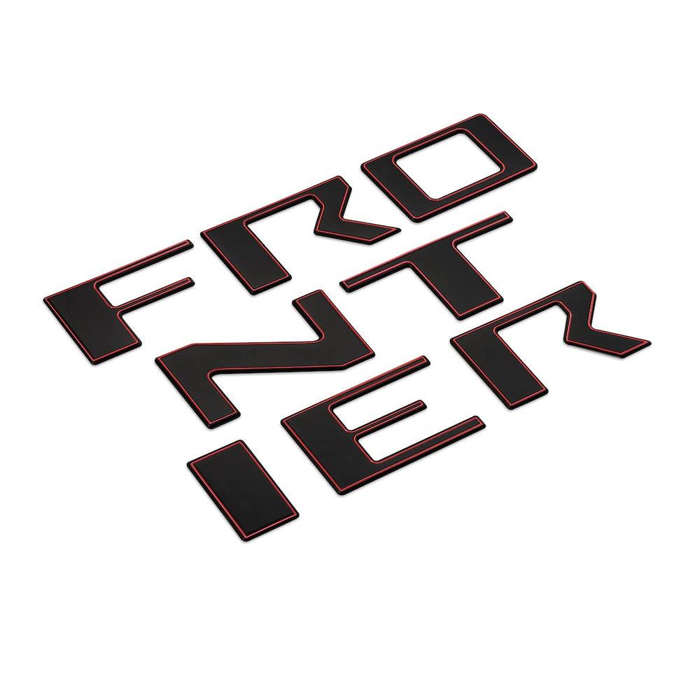EyeCatcher scale comparison next to Frontier badge showing precise OEM fit