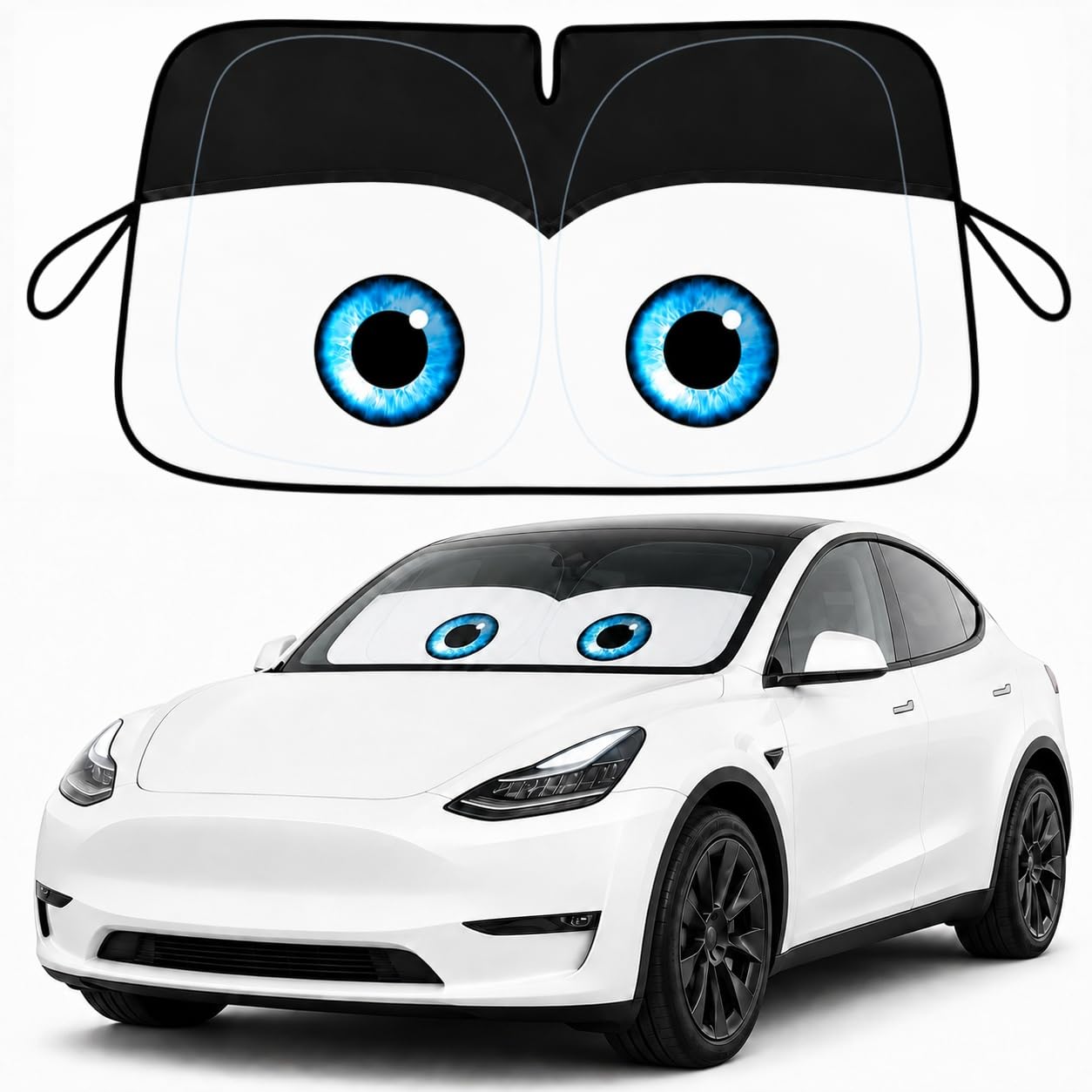 eygeufg front view on windshield showing full coverage and cleaner fit
