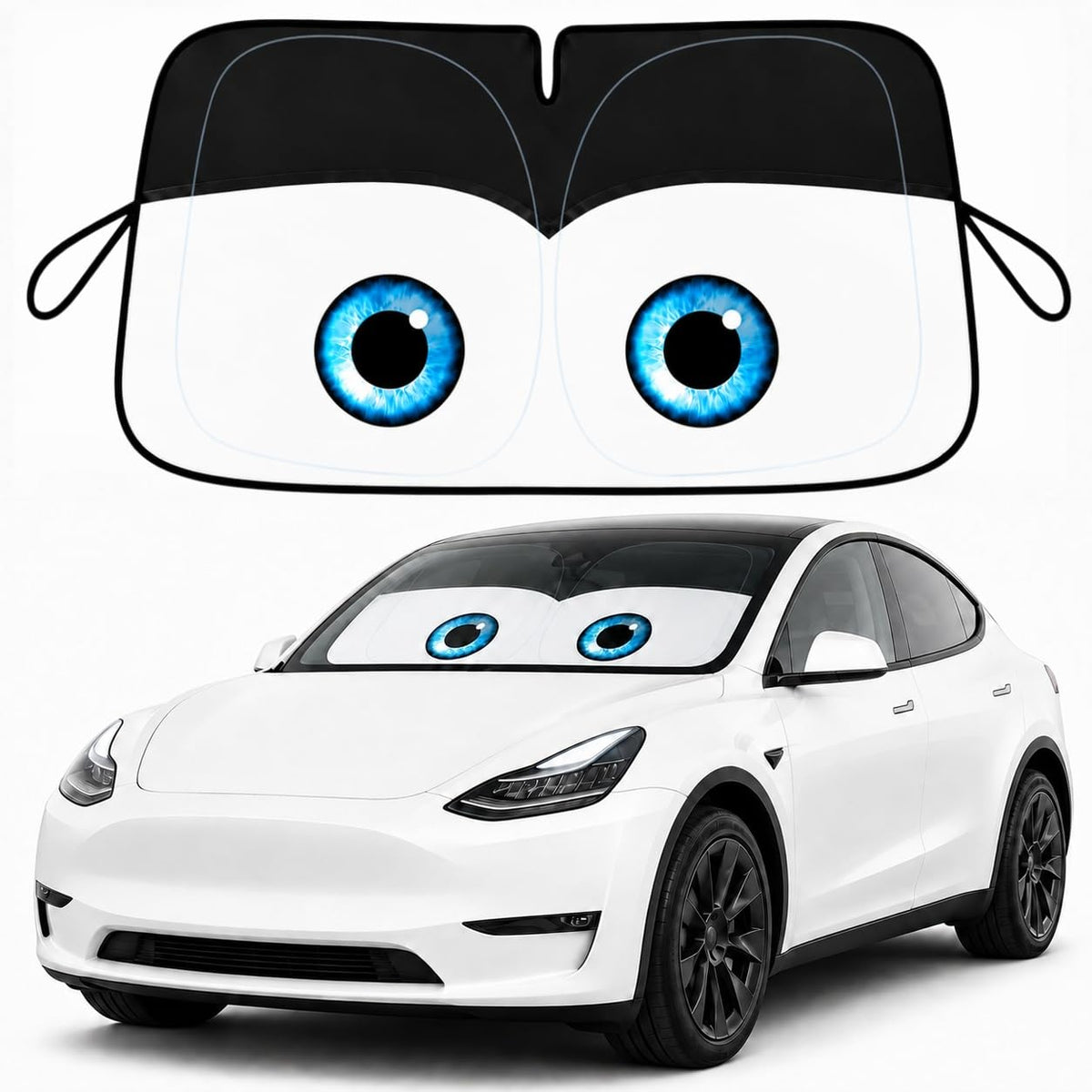 eygeufg front view on windshield showing full coverage and cleaner fit