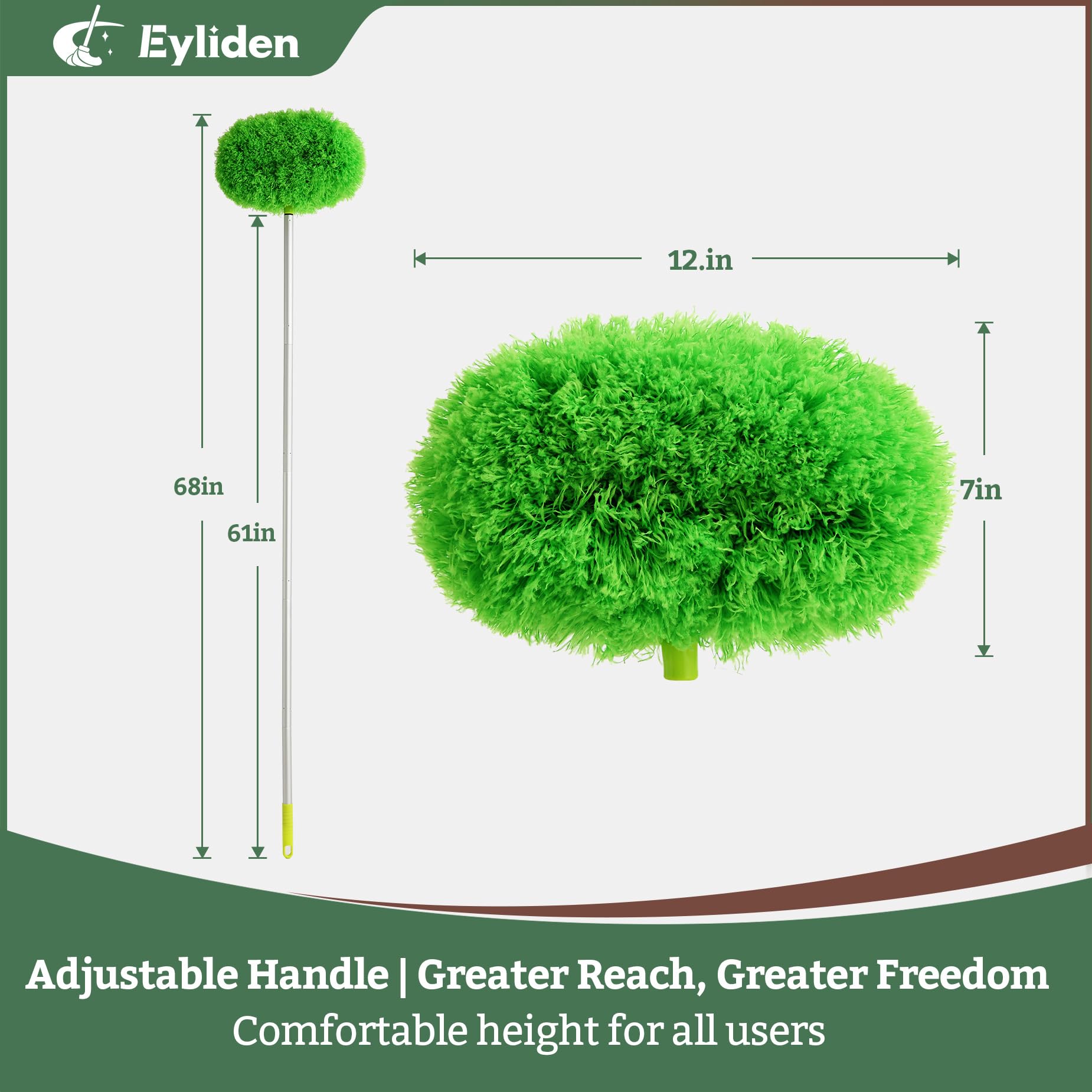 Eyliden close-up of dual-sided microfiber head showing dense fibers for effective dust pickup