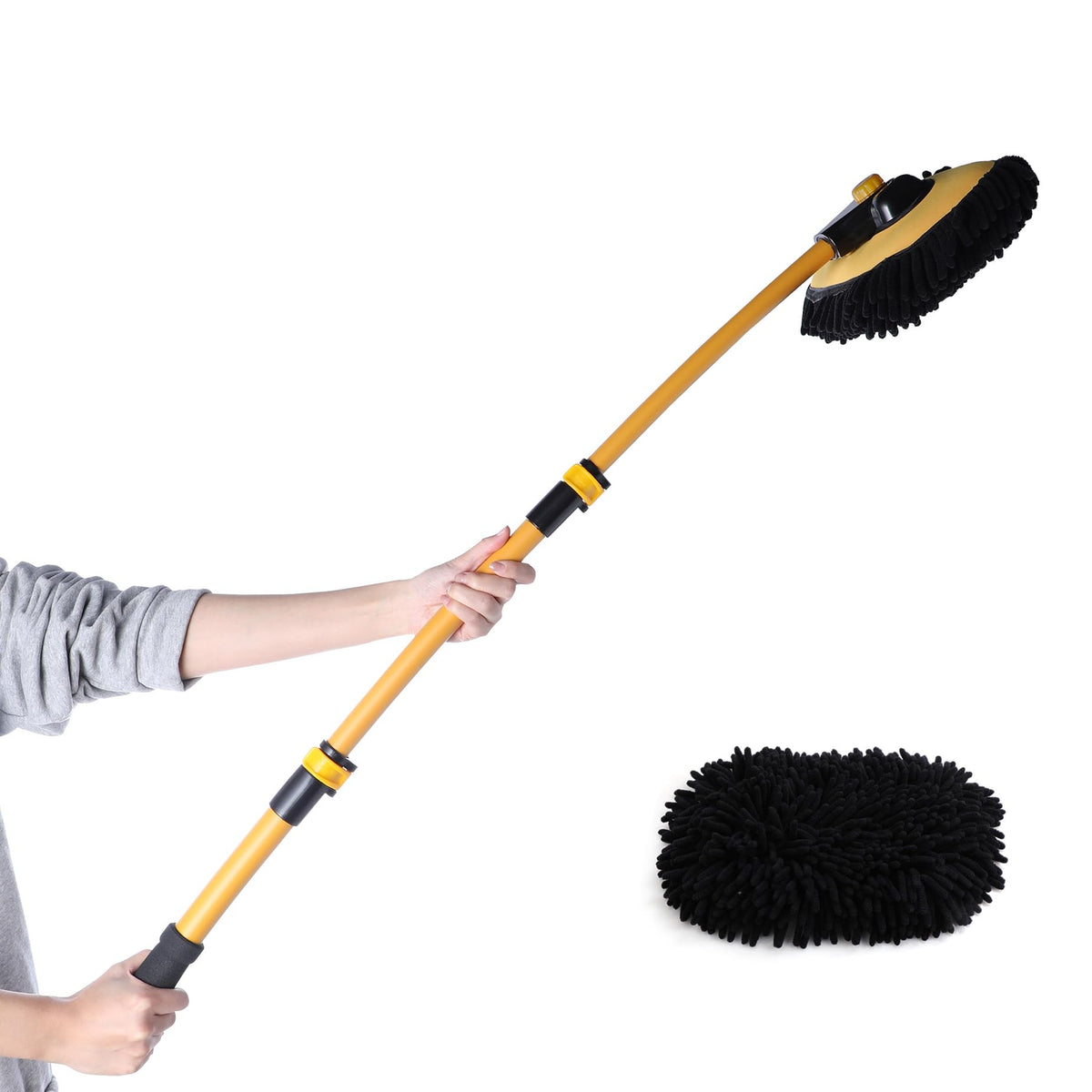 Eyliden front view showing long handle for extended reach and easy use