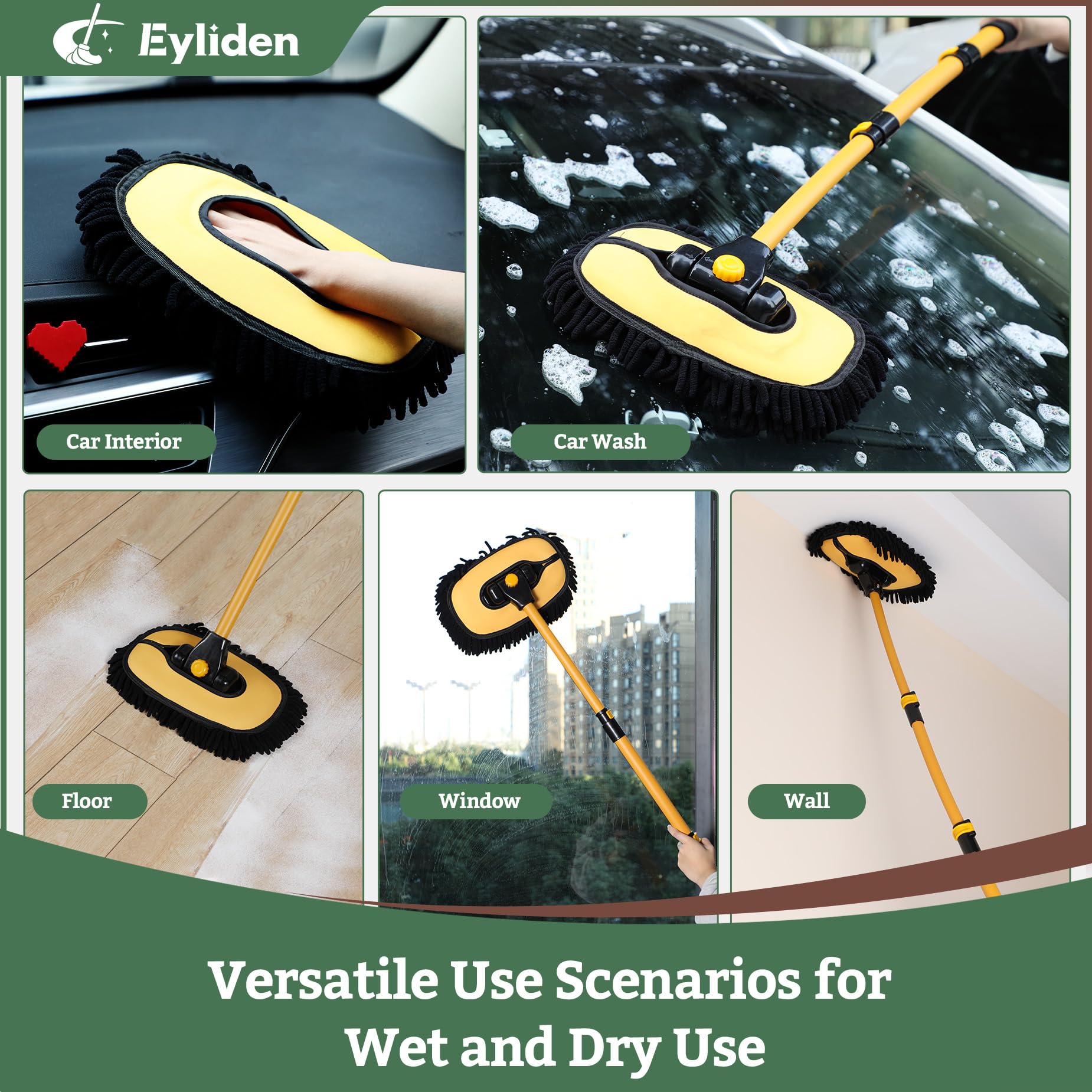 Eyliden swivel head demonstrating 90° rotation and 45° lock benefit