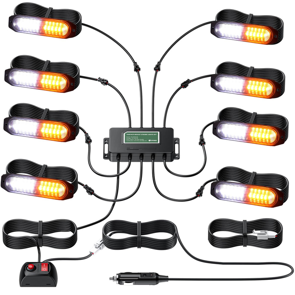 EYPINS front view of strobe light kit showing compact design and bright output