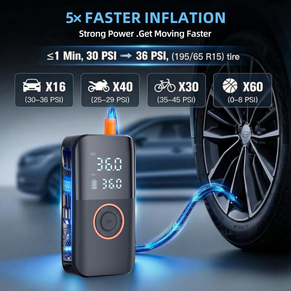 Eyshwu bright LED flashlight illuminating tire area for safe night repairs
