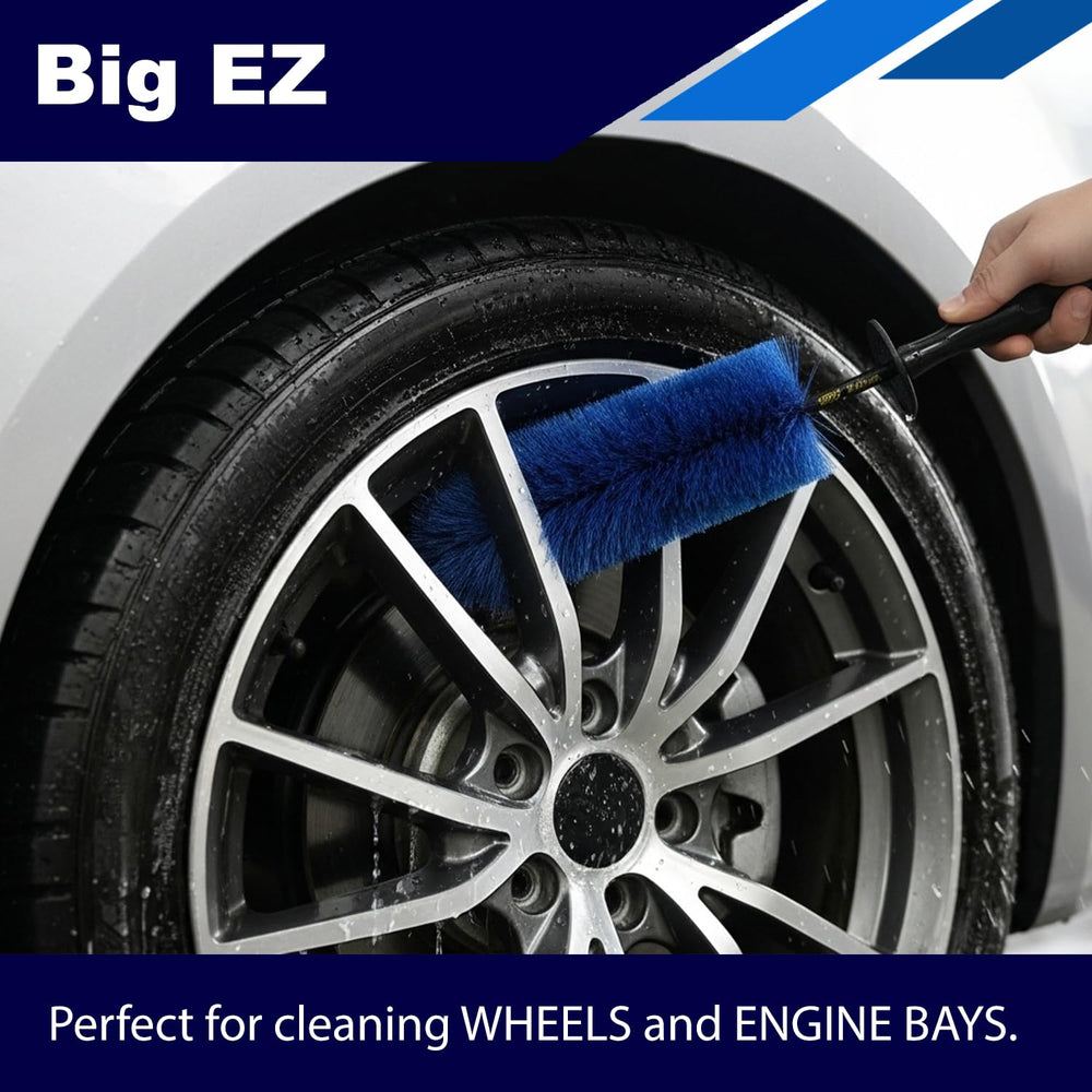 EZ Detail brush cleaning rim barrel to remove brake dust efficiently