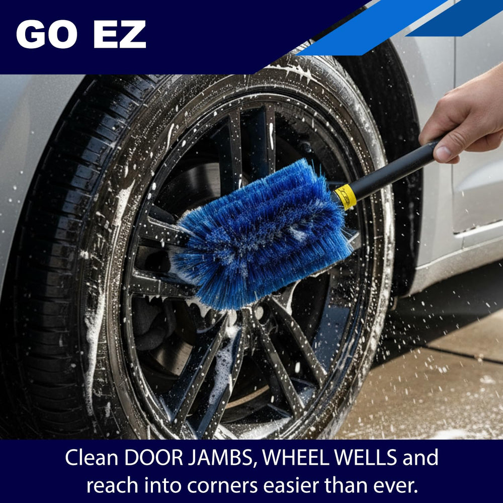 EZ Detail Go Brush scrubbing brake caliper to remove brake dust