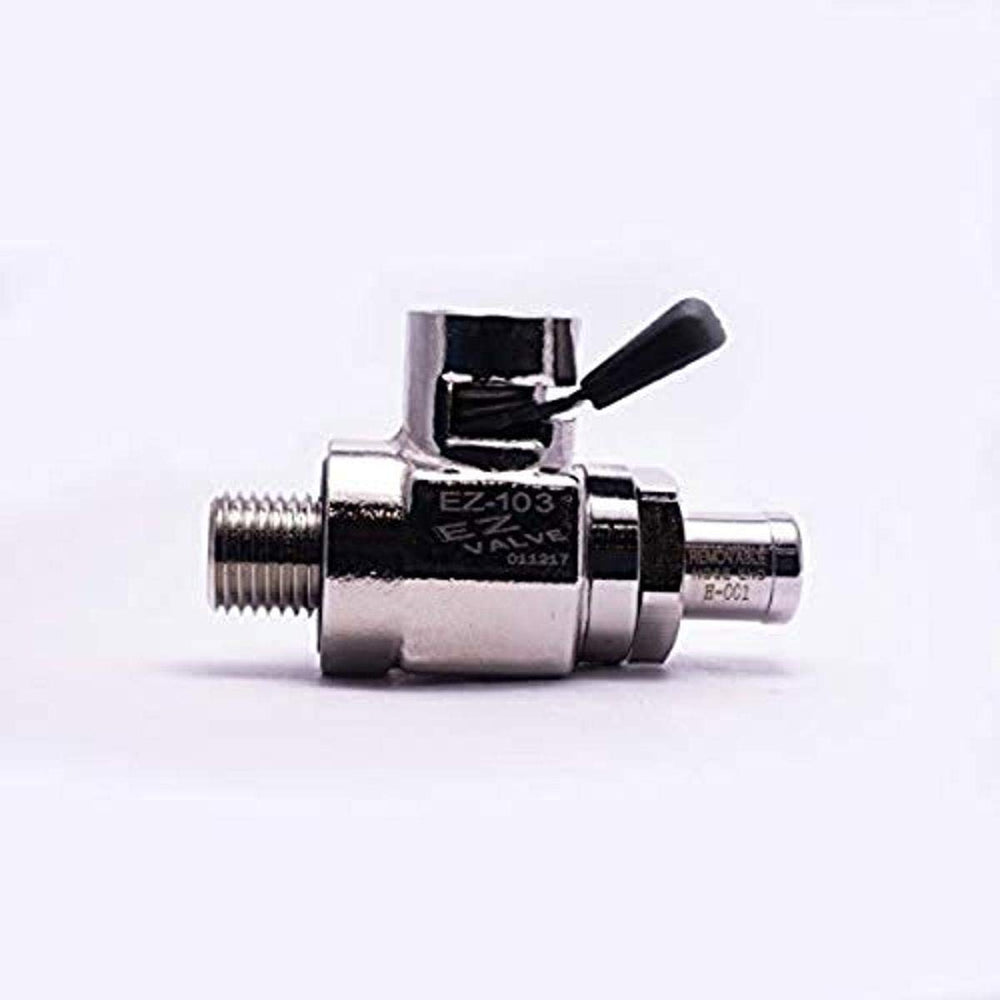 EZ Oil Drain Valve front view showing body and threads for easy replacement