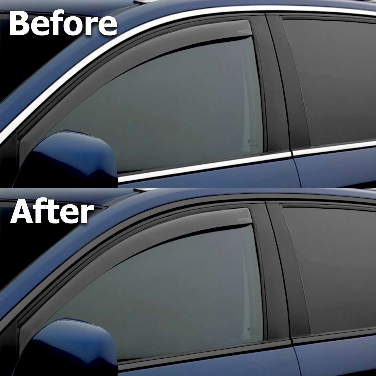 EZAUTO WRAP side-by-side chrome before and after for visual impact