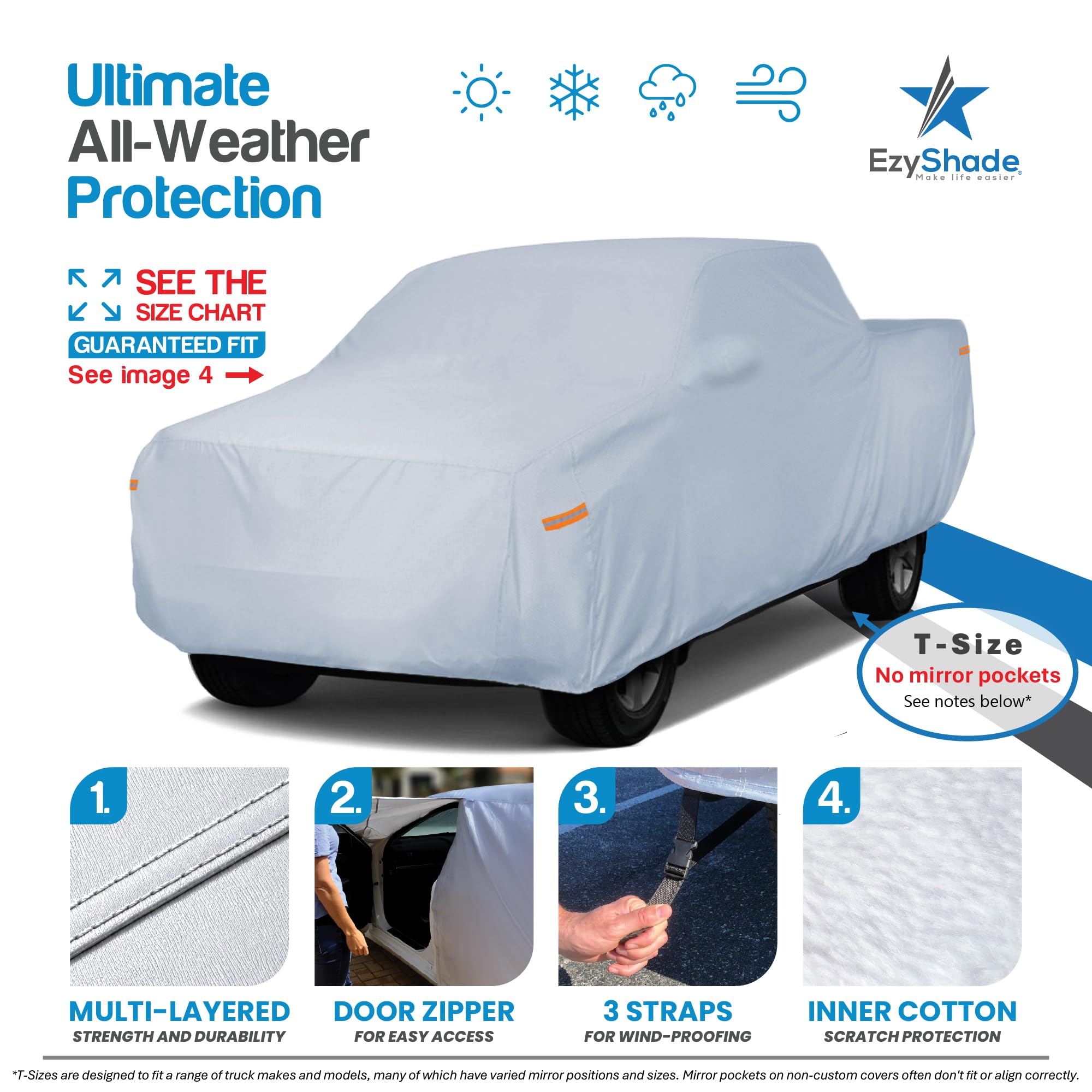 EzyShade cover fitted on pickup demonstrating full-bed protection