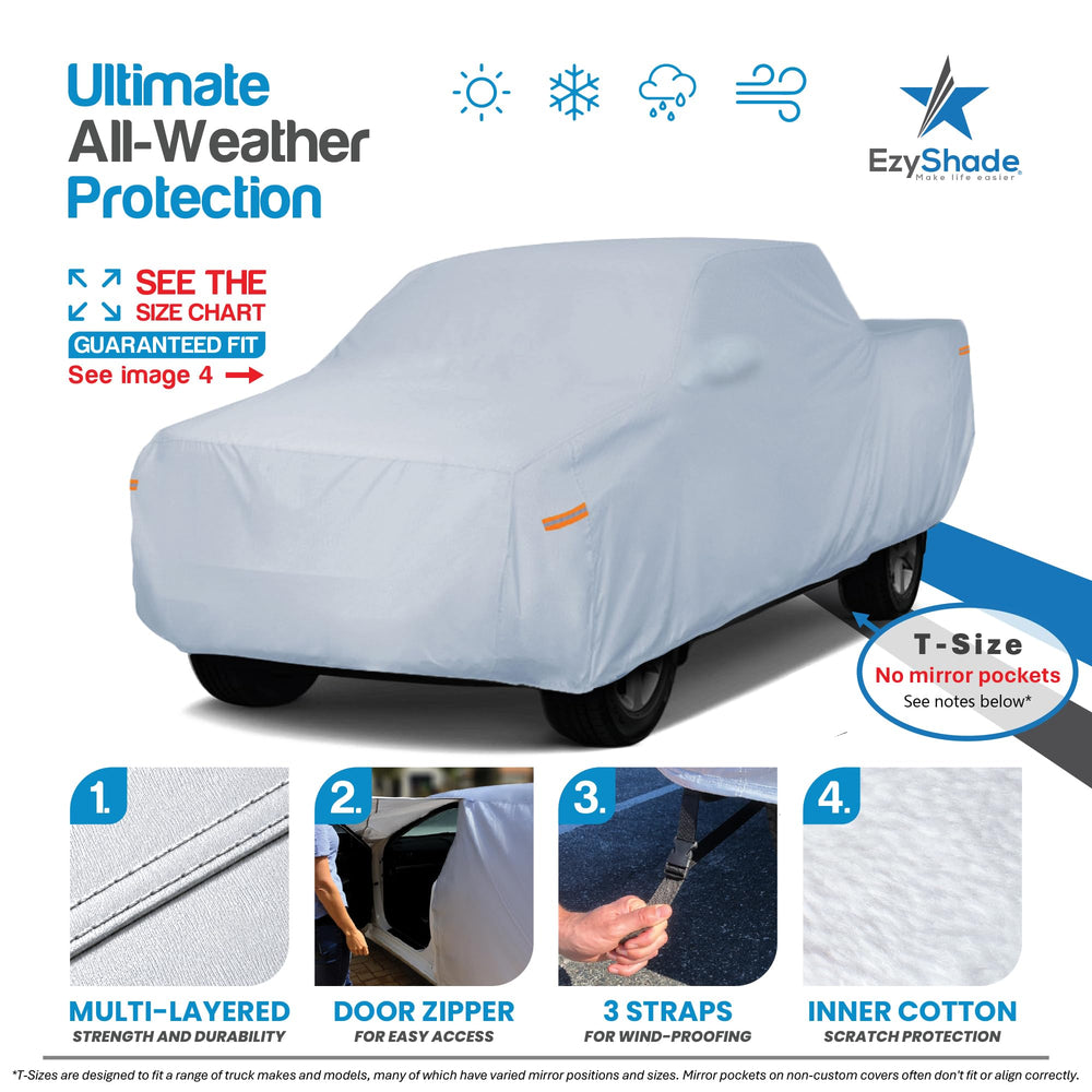 EzyShade cover fitted on pickup demonstrating full-bed protection