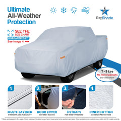 EzyShade cover fitted on pickup demonstrating full-bed protection