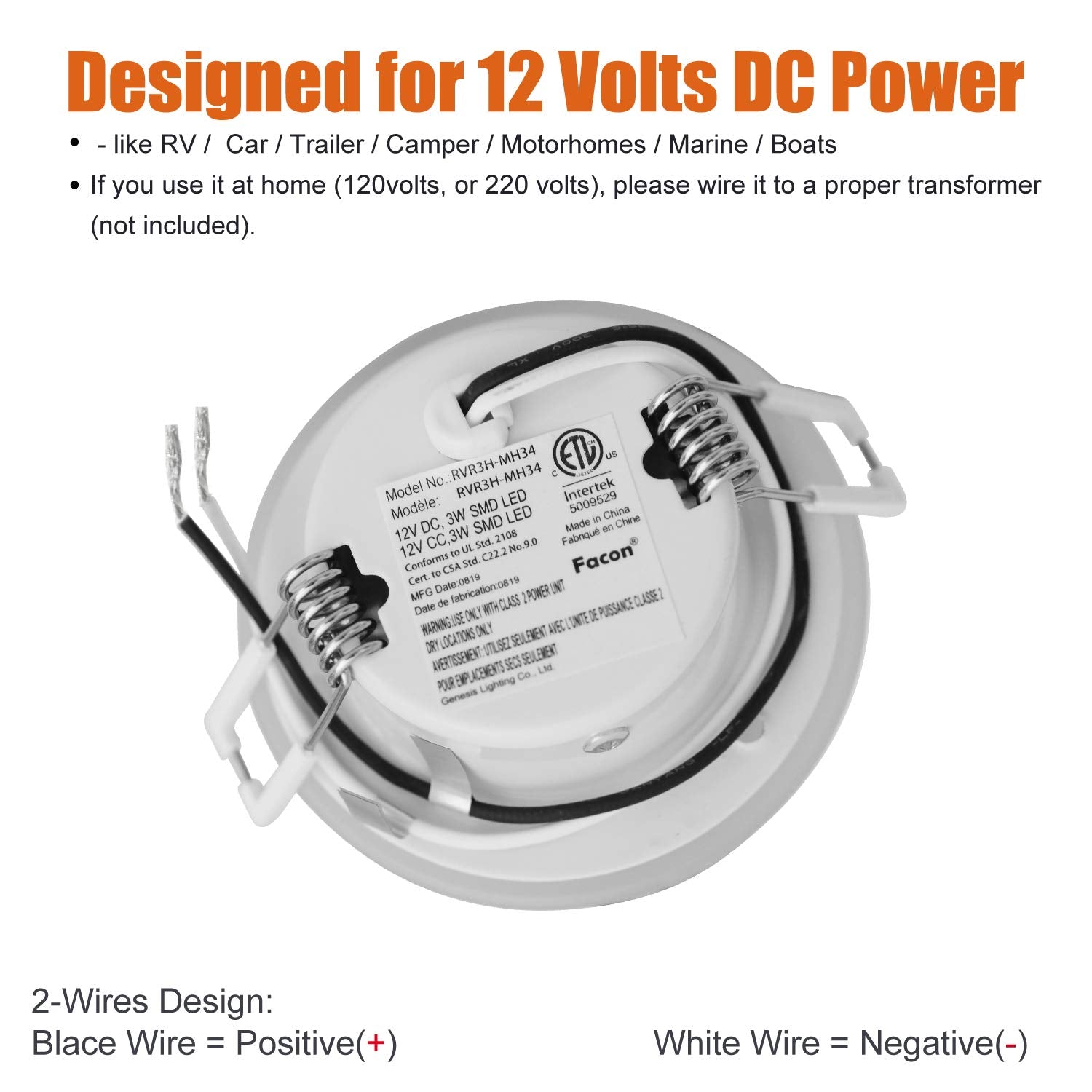 Facon bathroom stall puck light creating even glare-free lighting