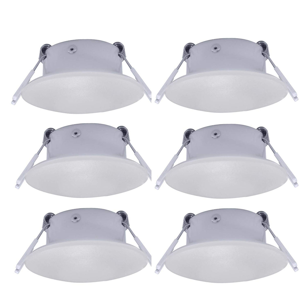 Facon front packaging showing six puck lights and benefits of low power