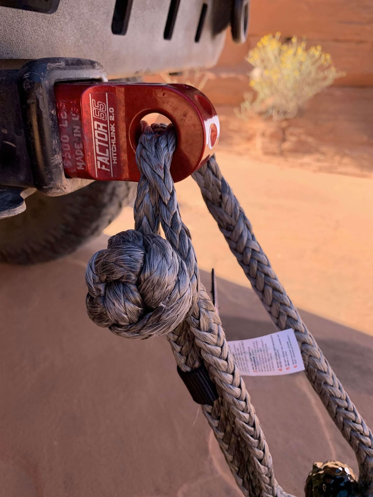 Factor 55 Hitchlink on off-road vehicle demonstrating reliable recovery readiness