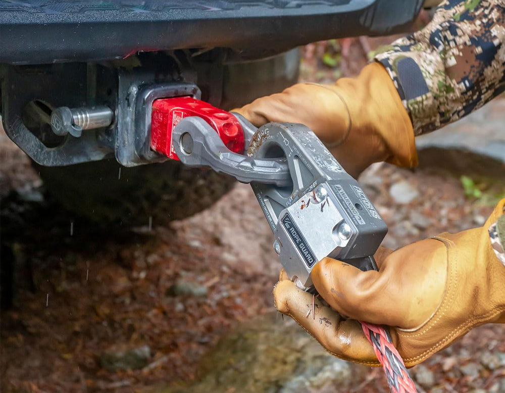 Factor 55 Hitchlink with screw pin shackle engaged showing strong recovery connection