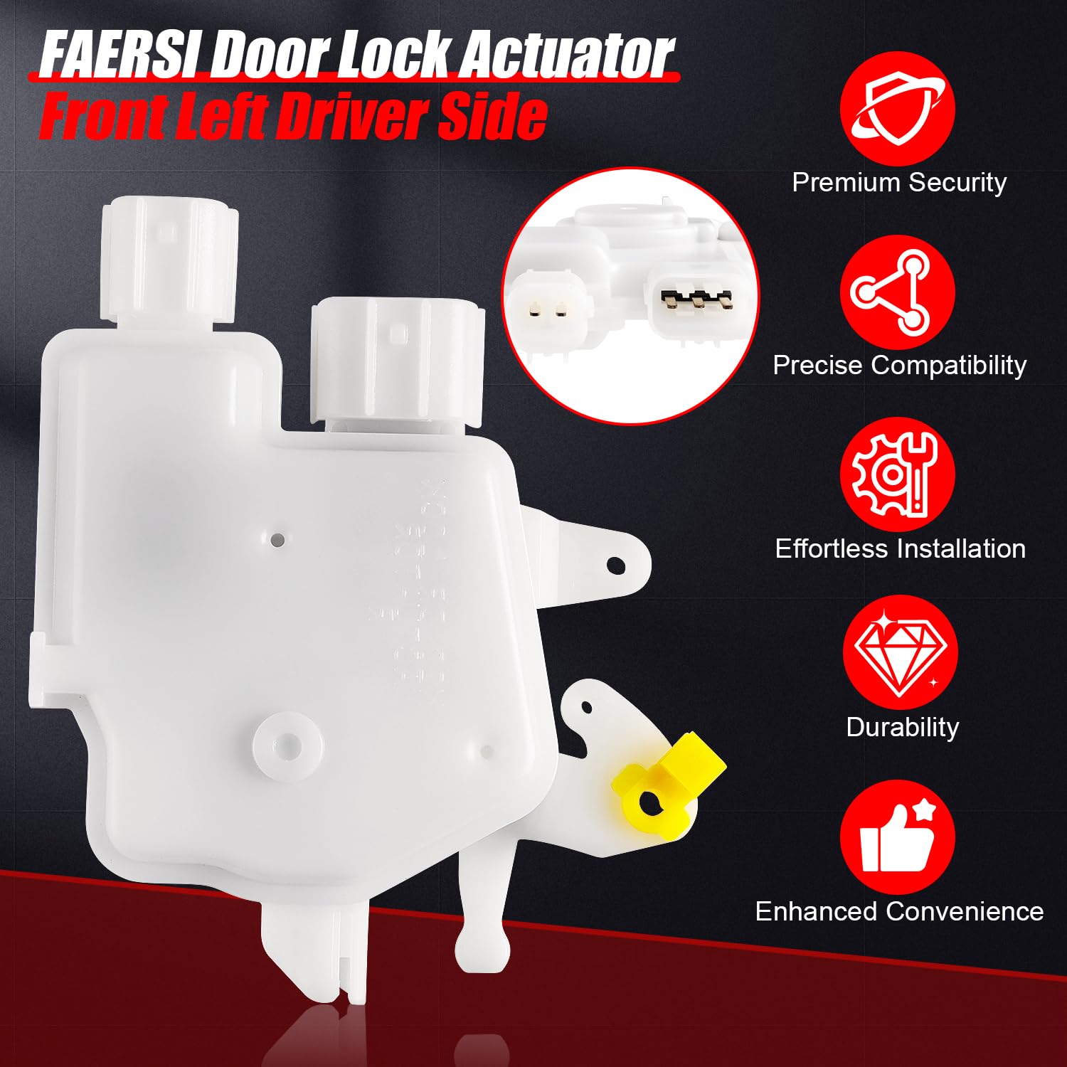 FAERSI electrical connector closeup for easy plug-and-play installation benefit