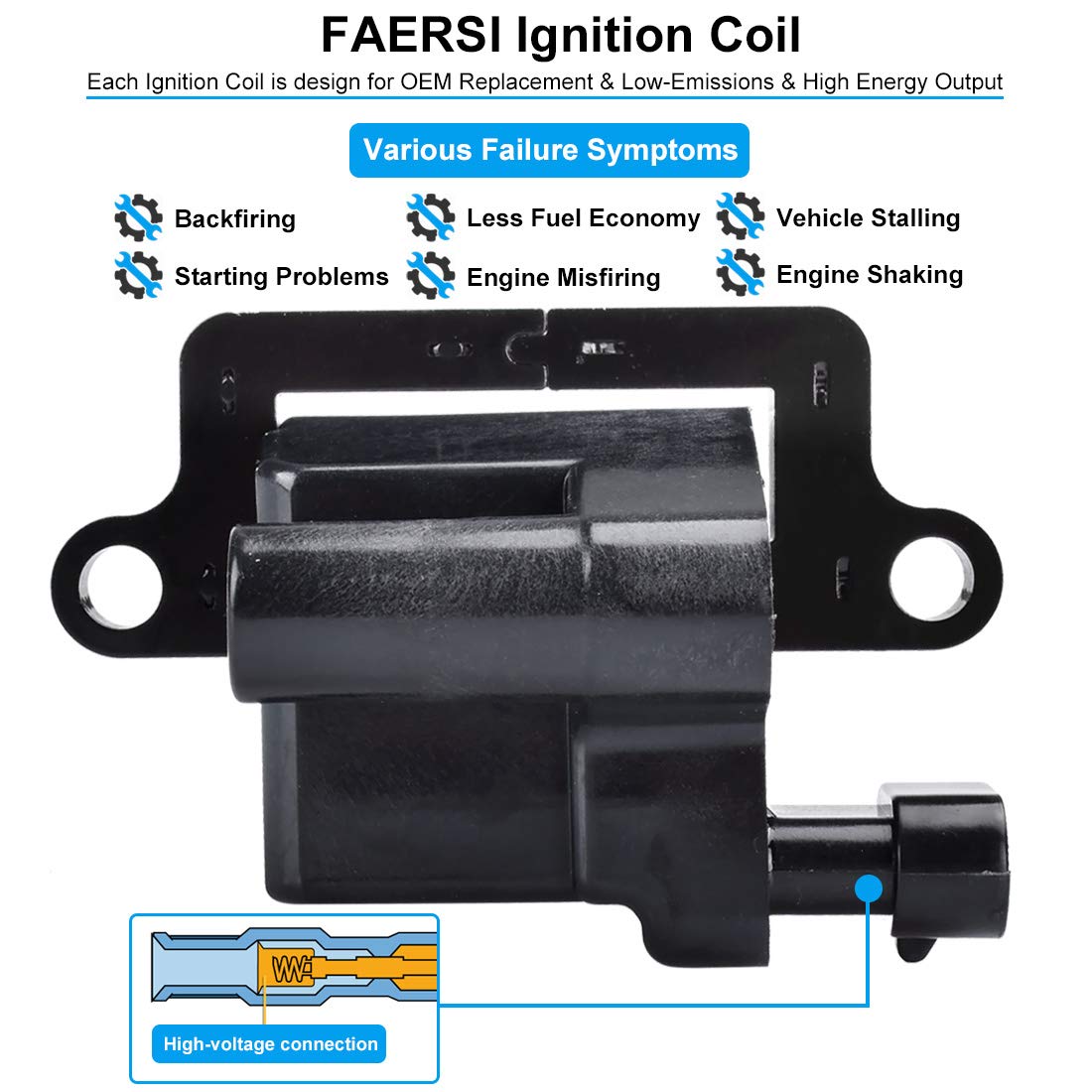FAERSI coil pack connector detail demonstrating secure OEM-style electrical connection
