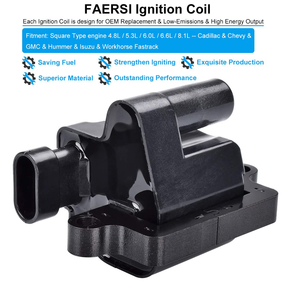 FAERSI coil pack copper winding closeup highlighting durable high-energy construction