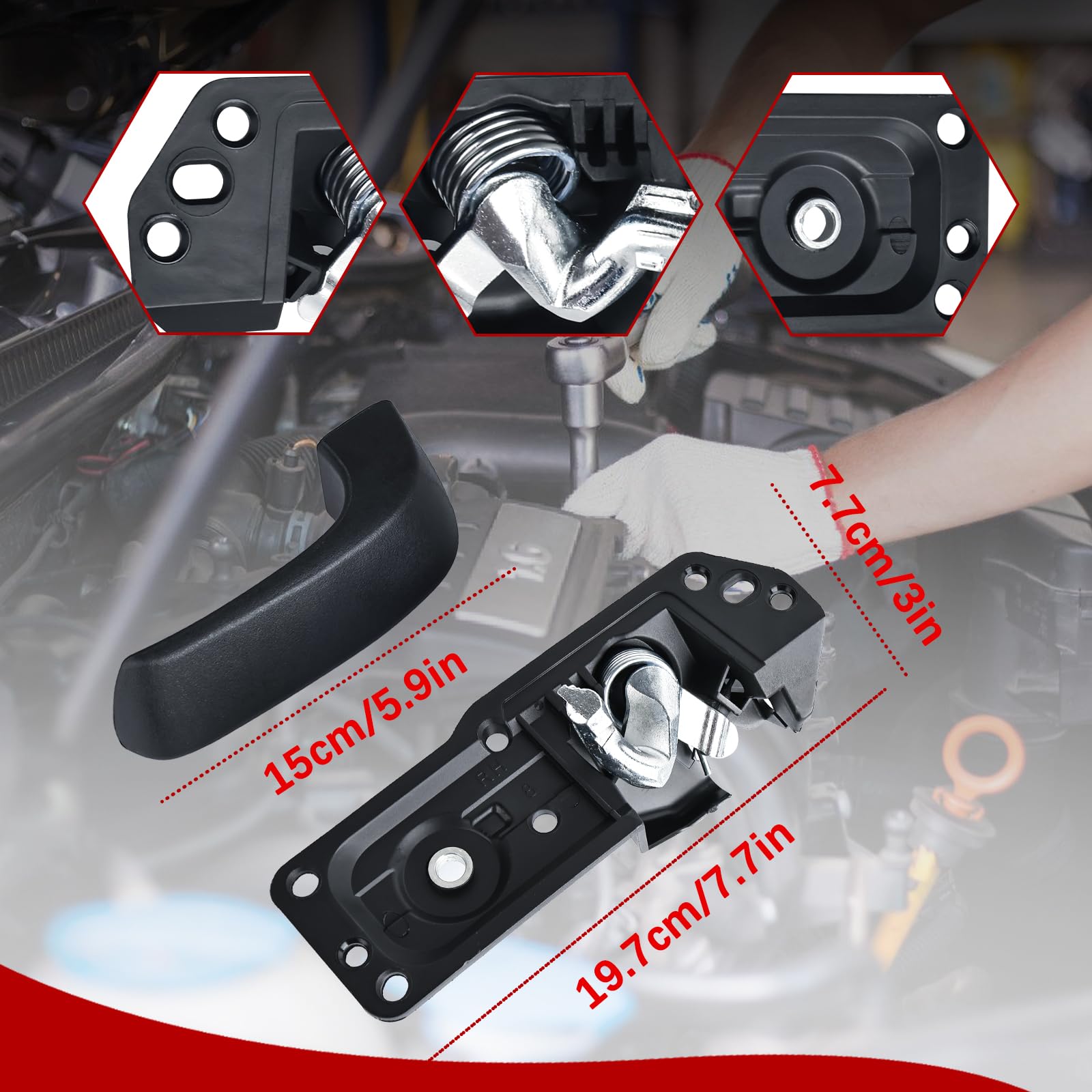FAERSI handle installed in vehicle interior demonstrating straightforward replacement