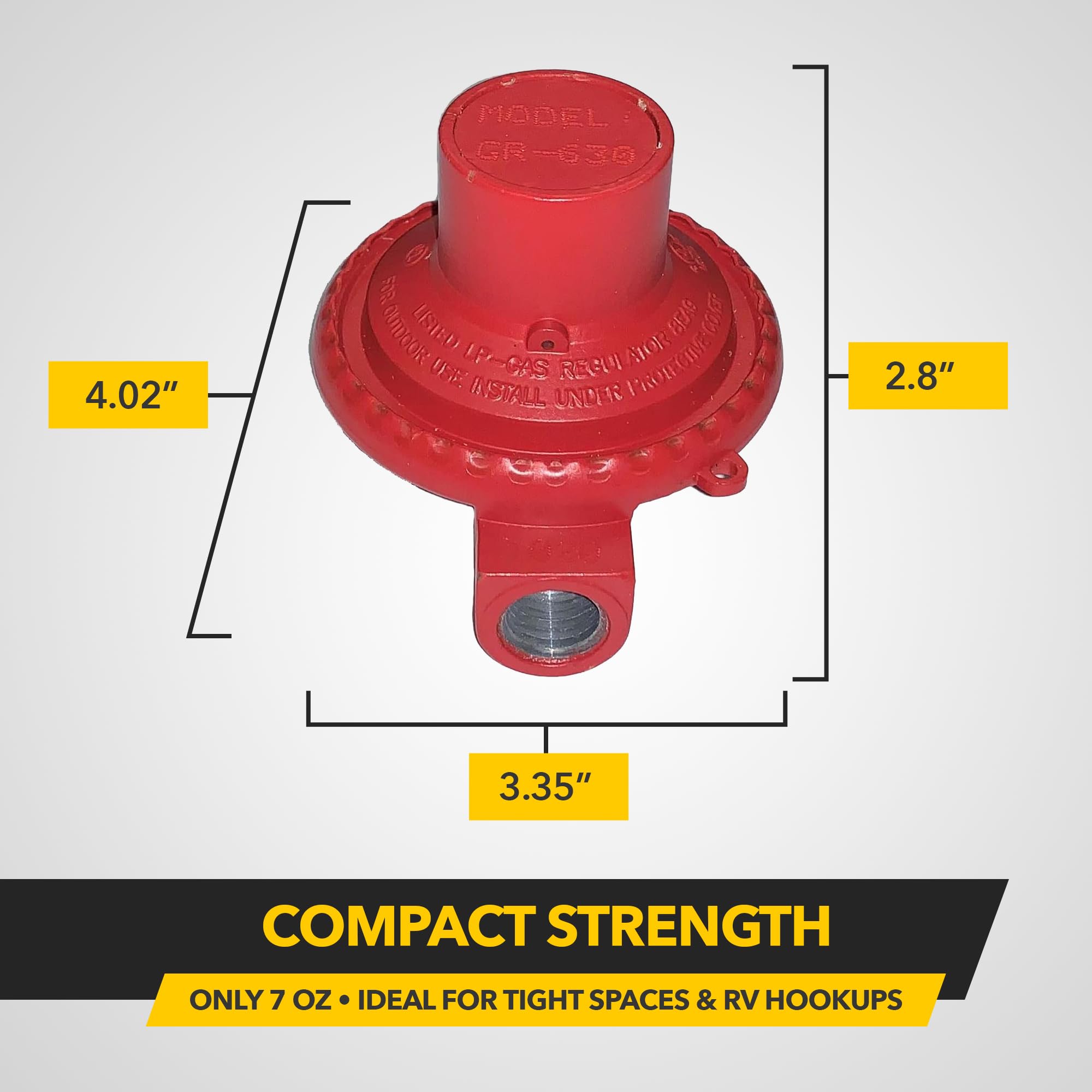 Fairview GR-630B connected to generator hose, supporting high-demand appliance use
