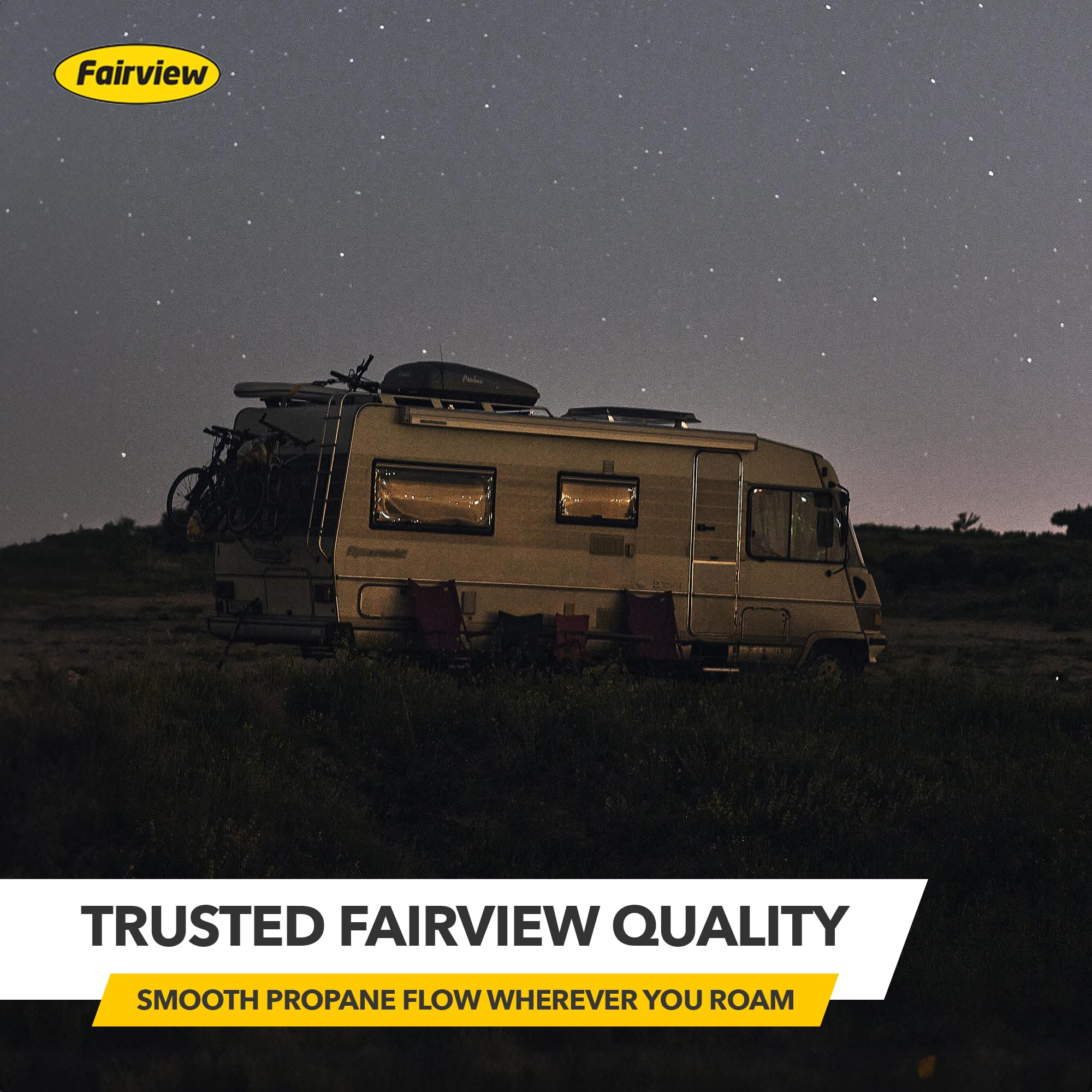 Fairview GR-630B in camper lifestyle with grill, enabling reliable outdoor cooking
