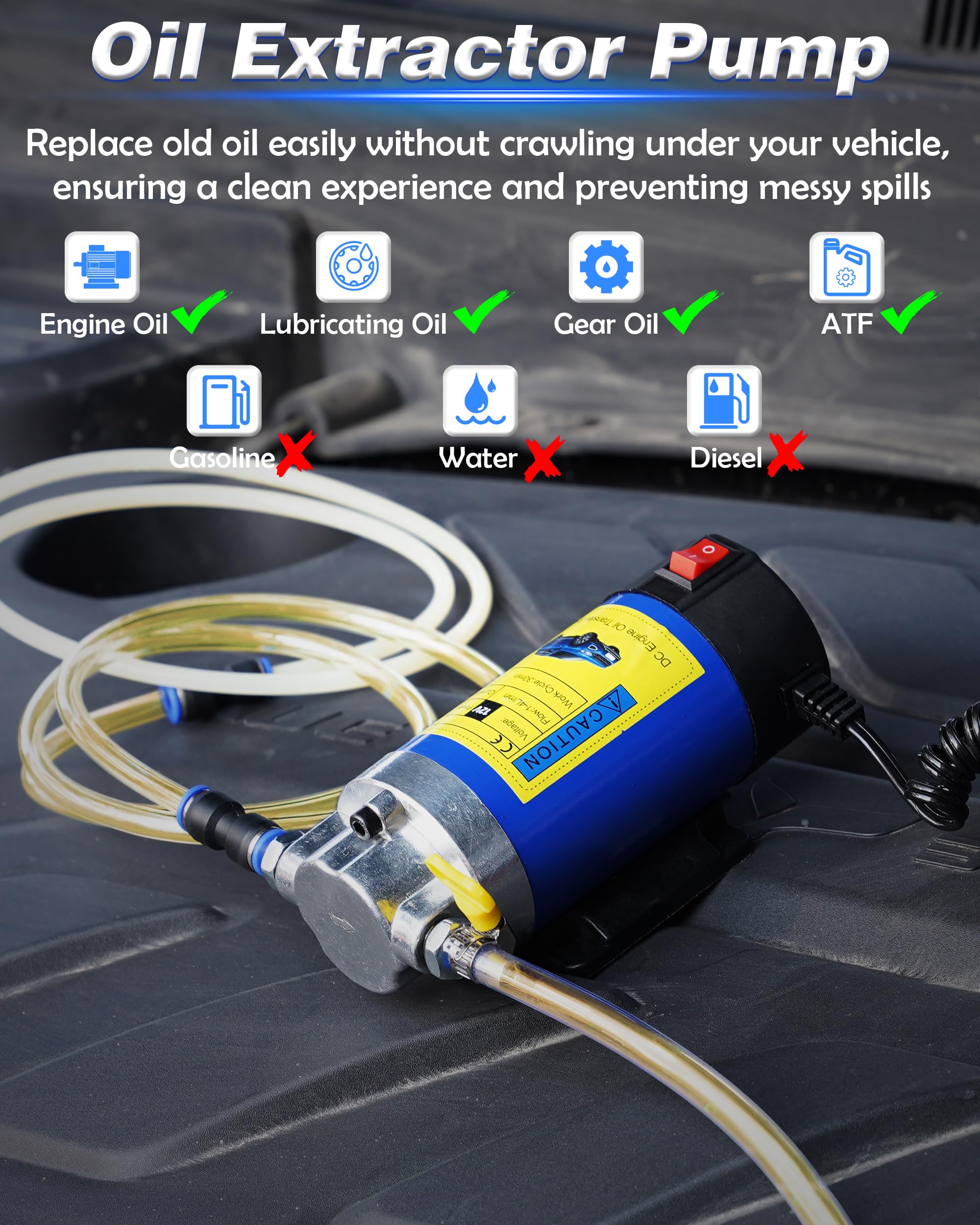 FAITIO suction tube inserted into dipstick tube for clean topside extraction