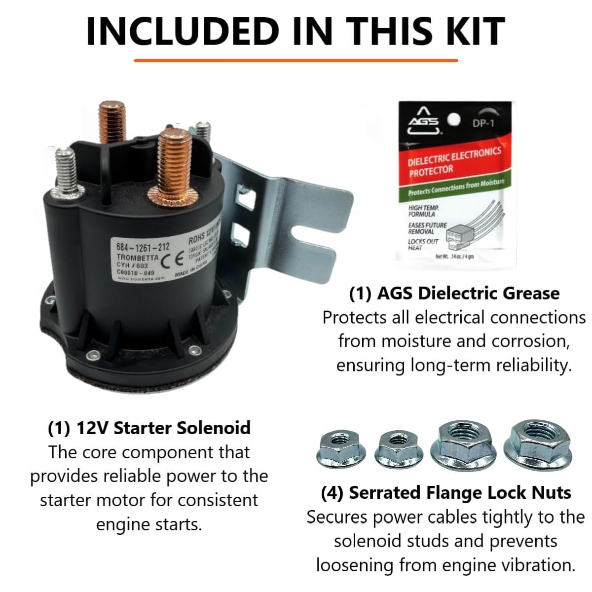FalconSupply hardware kit with flange nuts and dielectric grease for secure installation
