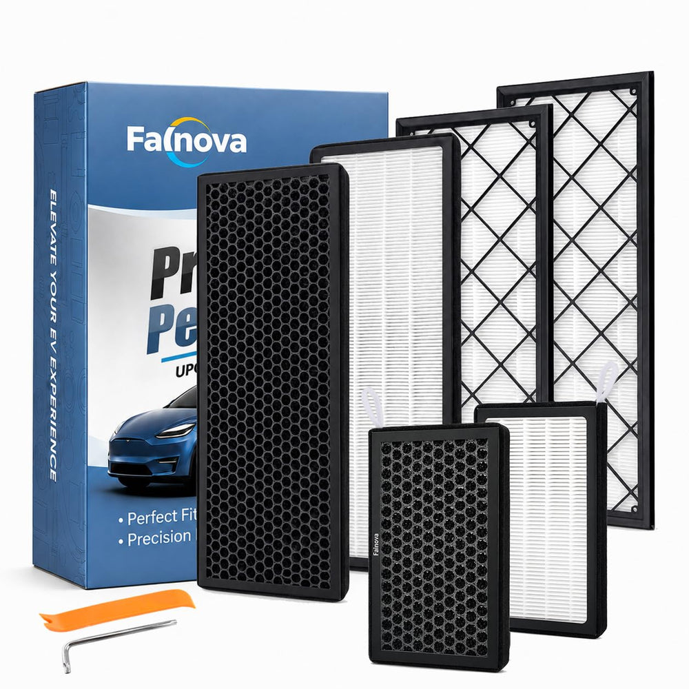 Falnova front packaging for Tesla Model Y kit showing included parts and convenience